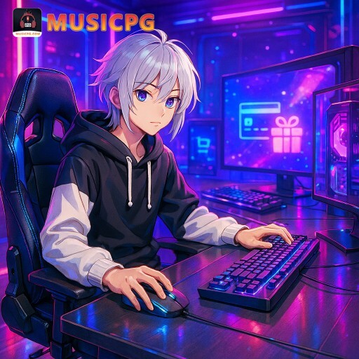 Imagem promocional da MUSICPG mostrando a plataforma e suas vantagens