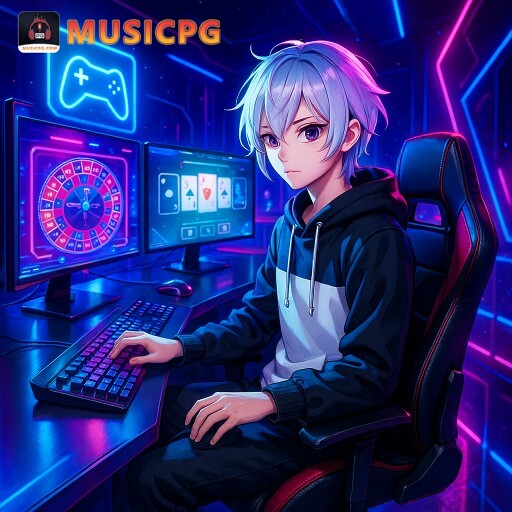 Imagem promocional da MUSICPG mostrando a plataforma e suas vantagens