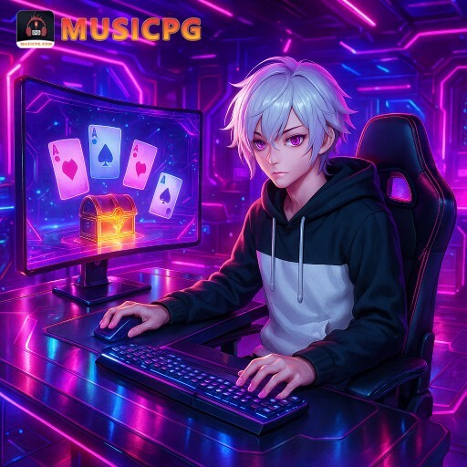 Imagem promocional da MUSICPG mostrando a plataforma e suas vantagens